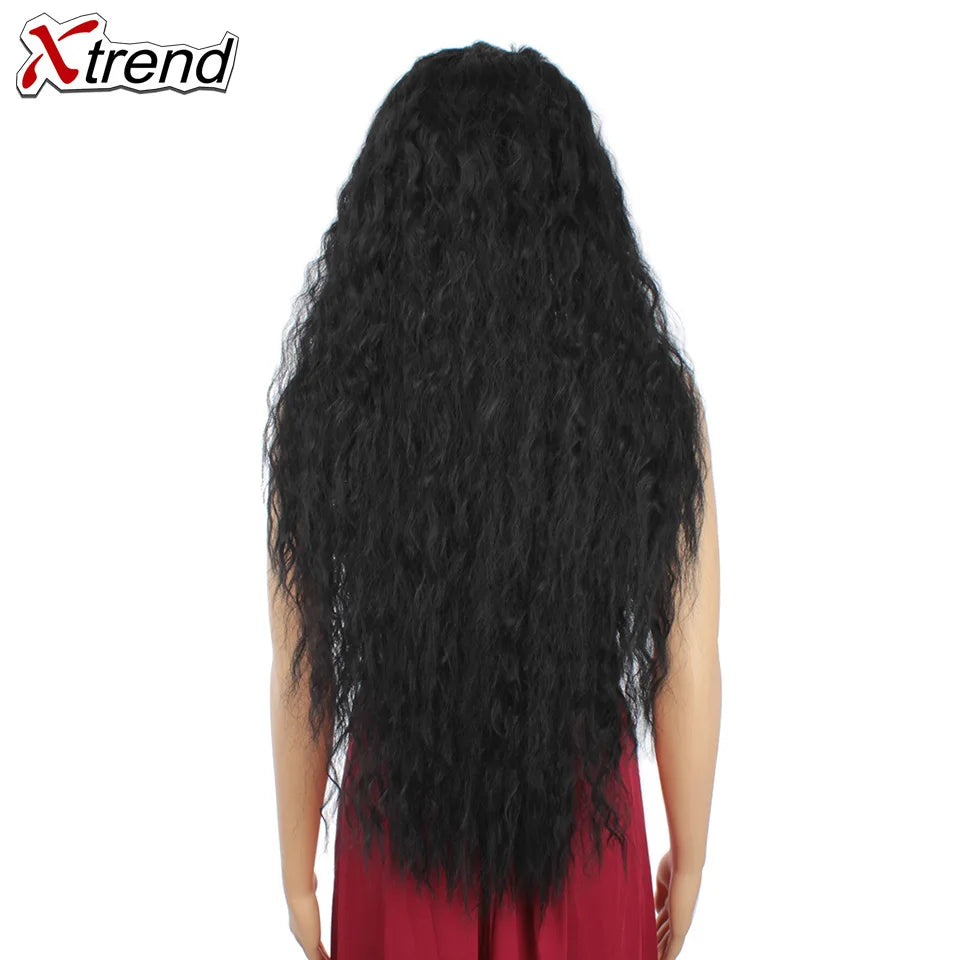 Synthetic Wig 30 Inch Blonde Red Black Ombre Afro Wigs for Women Long Curly Blond Brown Hair Female Peruca Sale