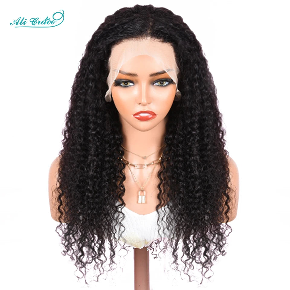 Wigs Brazilian Kinky Curly Human Hair Wigs Pre-Plucked 13X4 Lace Frontal Wig Remy Hair Deep Curly Lace Front Wigs